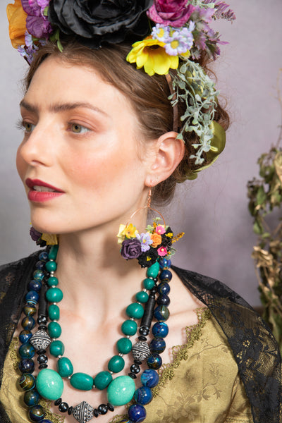 Colourful and black Frida earrings
