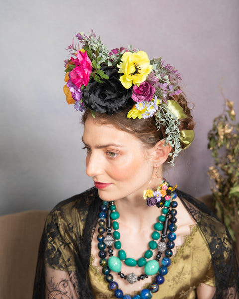 Colourful and black Frida earrings
