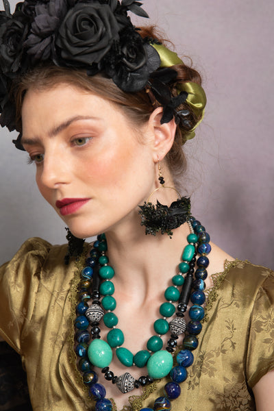 Black Halloween Frida flower headband