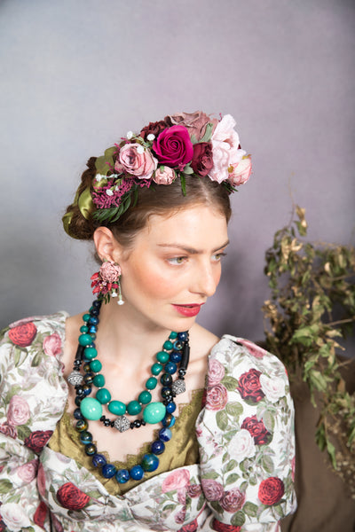 Dusty pink flower earrings