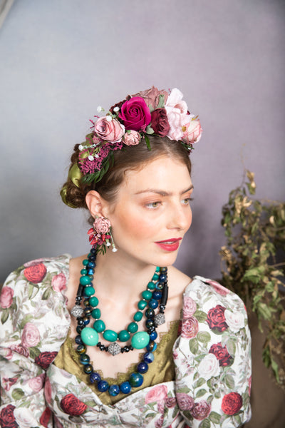 Dusty pink flower earrings