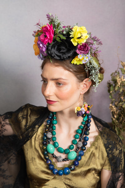 Colourful and black Frida earrings