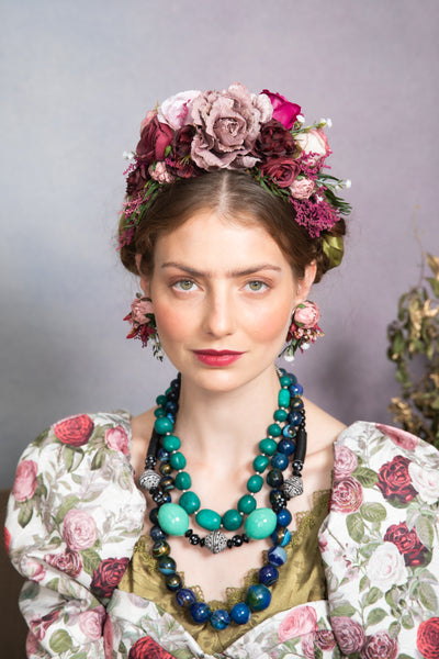 Dusty pink flower earrings