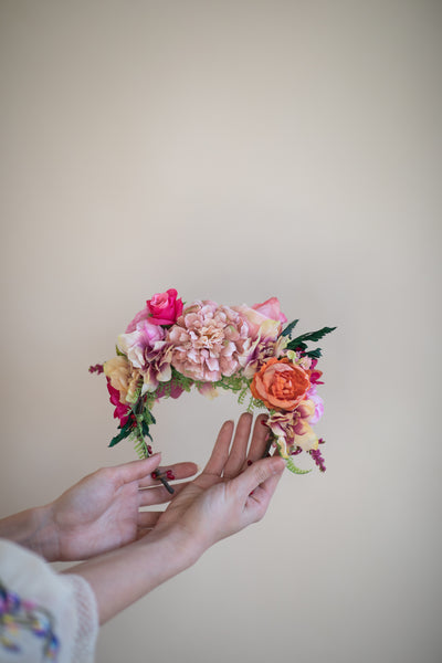 Pink and Orange Frida Kahlo Headband