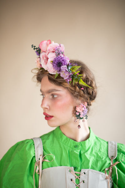 Romantic pink flower earrings