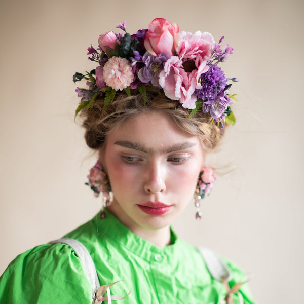 Pink and purple Frida Kahlo headband