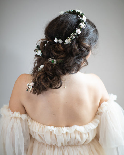 Romanic bridal half wreath and hairpins