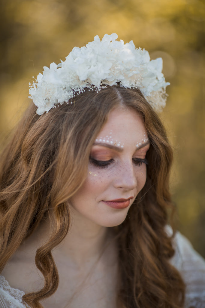 Big white flower headband store