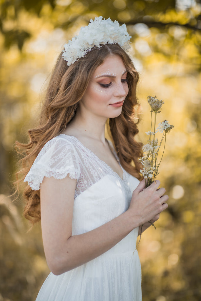 Big white flower headband store