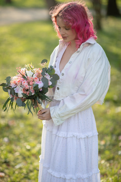 Romantic wedding bouquet Big bridesmaid bouquets Small bridal bouquet Pink Peach Ivory Eucalyptus Baby's breath bouquet Blush