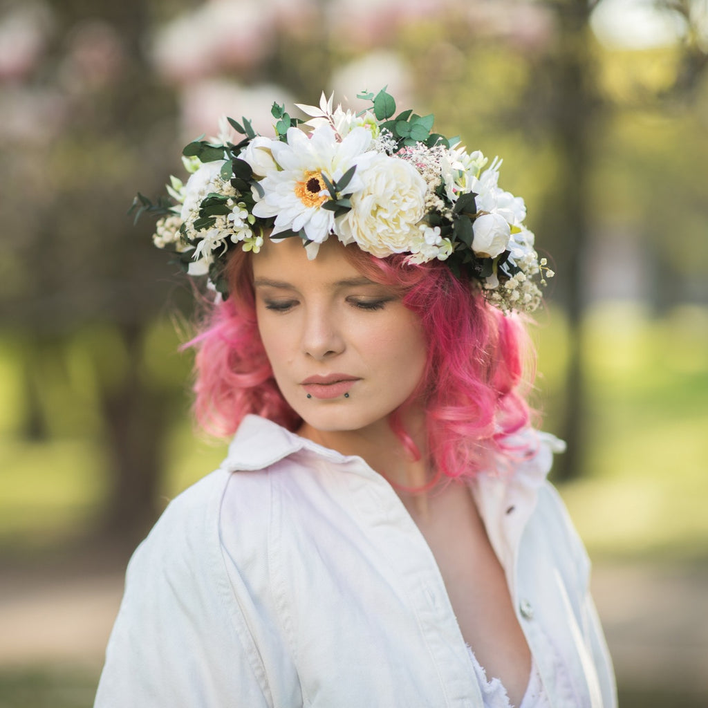 Boho flower crown deals