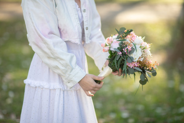 Small romantic wedding bouquet Bridesmaid bouquets Small bridal bouquet Pink Peach Ivory Eucalyptus Baby's breath bouquet Blush