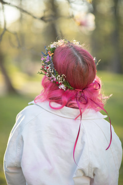 Meadow flower crown Bridal wildflowers headpiece Wedding flower wreath Magaela Bride to be Outdoor wedding Handmade meadow wreath