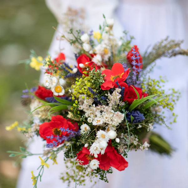 Meadow folk bridal bouquet Poppy flowers natural bouquet Wedding accessories Magaela Durable bouquet for bride Wildflowers bouquet Handmade