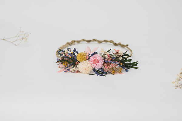 Dried flowers bridal hair wreath Preserved wedding flower crown Wedding hair jewelry Magaela Natural flower bridal meadow wreath Handmade