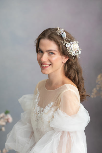 Bridal pastel flower hair vine