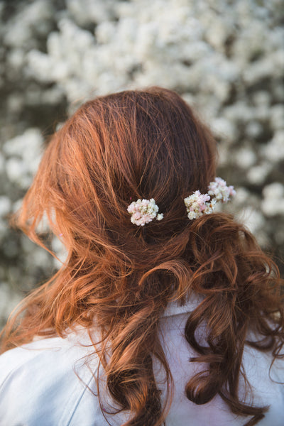 3/5/10pcs Blush and ivory flower hairpins