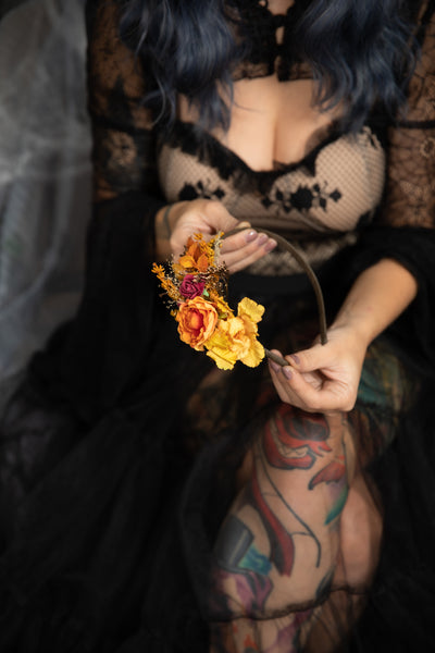 Autumn bridal flower headband