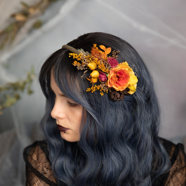 Autumn bridal flower headband