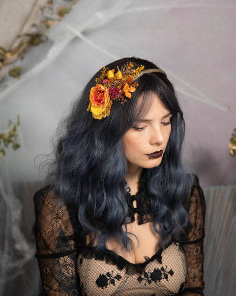 Autumn bridal flower headband