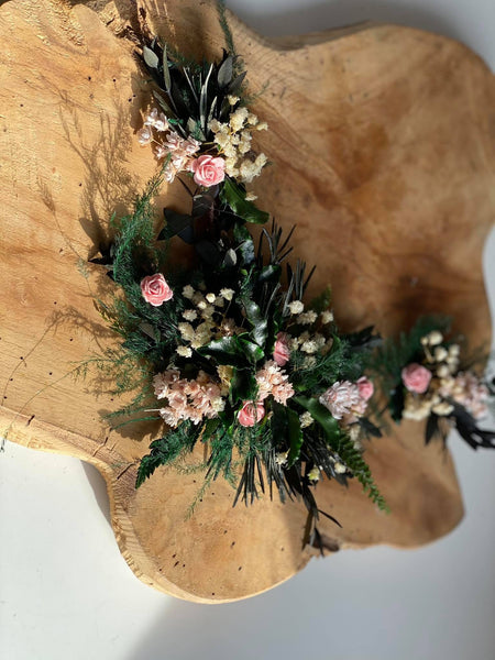 Natural preserved flower hair vine Bridal accessories Woodland wedding Greenery headpiece Forest wedding Blush flower hairpiece Magaela