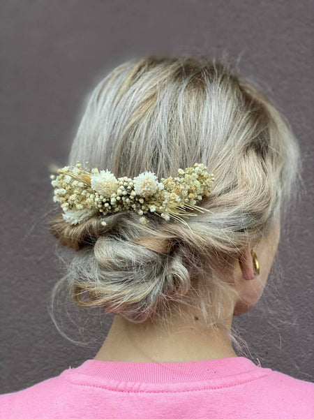 Beige wedding hair comb Bridal flower comb natural hair comb for bride Ear of wheat flower comb Ivory bridal comb Magaela accessories