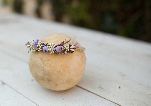 Baby Headband Baby girl Headband Newborn headband Baby headbands violet and ivory Natural Headband Flower Headband Baby Bows