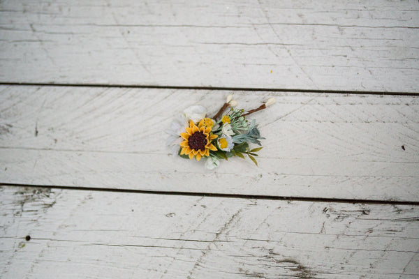Summer hair clip Flower hair clip Hair clip with sunflowers Hair accessories Hair clip in white-yellow combination Magaela accessories