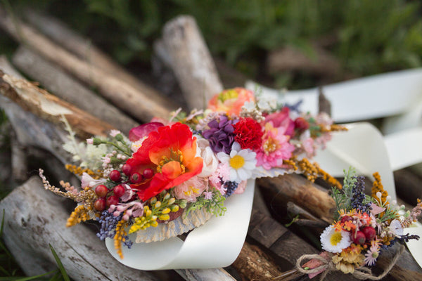Colorful corsage for groom  Romantic boho boutonniere Wedding buttonhole Meadowy style Corsage from wild flowers Wedding accessories