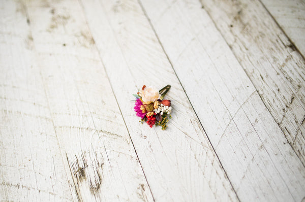 Bridal autumn hair clip Colourful flower hair clip Romantic hair clip Floral hairpins Hair accessories Magaela