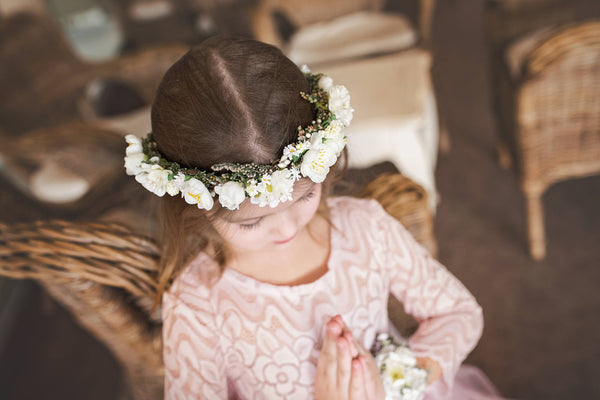 First holy communion head wreath with veil