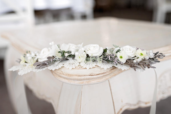 First holy communion floral belt Bridesmaid belt Fashion Magaela accessories White and Green floral belt Accessories for communion