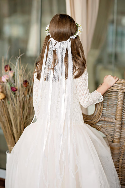 First holy communion head wreath with veil