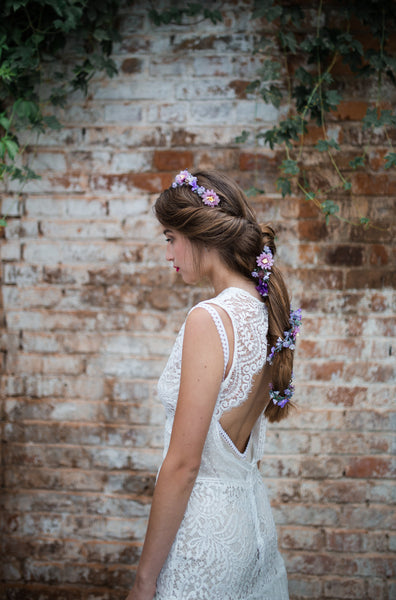 Purple elegant garland Flower flower vine Wedding Hair Flowers Head Wreath Flower Crown  Bridal Wreath Fairy Wreath Floral Hair Crown