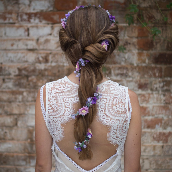 Purple elegant garland Flower flower vine Wedding Hair Flowers Head Wreath Flower Crown  Bridal Wreath Fairy Wreath Floral Hair Crown