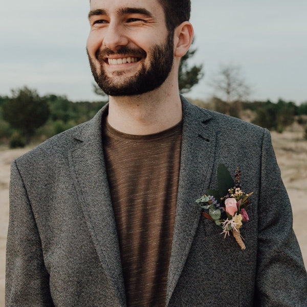 Flower boutonniere for groom Wedding corsage Men's accessories Romantic boutonniere Handmade groom's boutonniere Wedding accessories