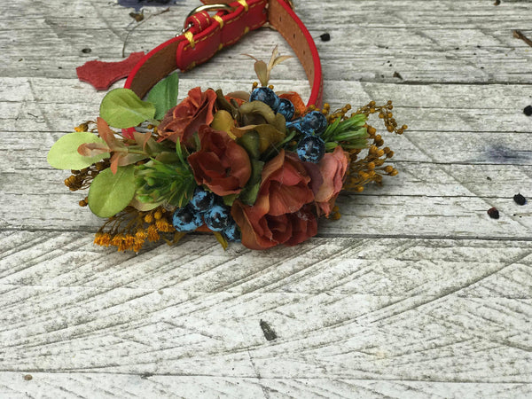 Autumn flower set with blueberries Fall Wedding bouquet Autumn style Floral bracelets Boutonniere Buttonhole Wedding garterBridal