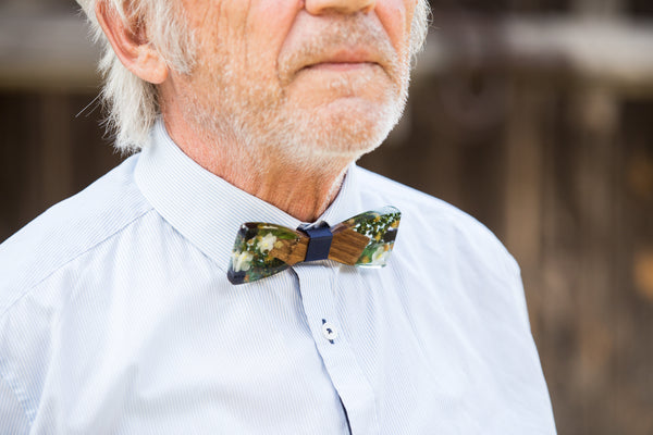 Wedding floral bow tie Wooden bow tie Magaela accessories Groom's accessories Bow tie for groom Pajarita de madera Handmade bow tie