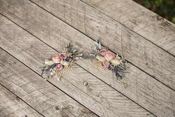 Decorative hair comb in pastel colours Wedding hair comb Floral hair comb Flower accessories Bridal hair comb Hair accessories Hair flowers