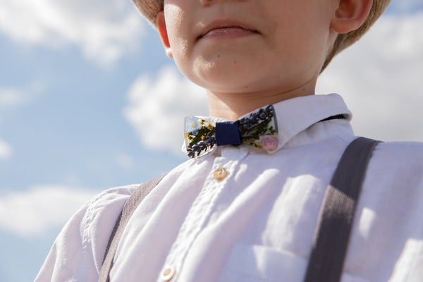 Lavender wooden resin bow tie Children's bow tie Accessories for boy Wedding accessories Floral wooden bow tie Magaela accessories Resin
