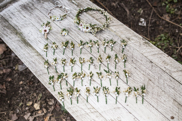 Mini boutonnieres for wedding guests Greenery baby's breath Wedding accessories Floral boutonnieres Groom's accessories Groom's corsage Best men boutonniere