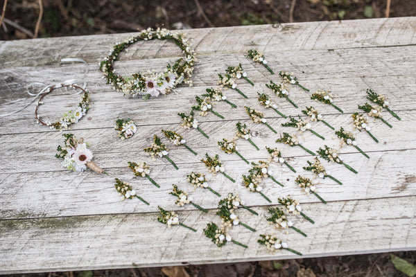 Mini boutonnieres for wedding guests Greenery baby's breath Wedding accessories Floral boutonnieres Groom's accessories Groom's corsage Best men boutonniere
