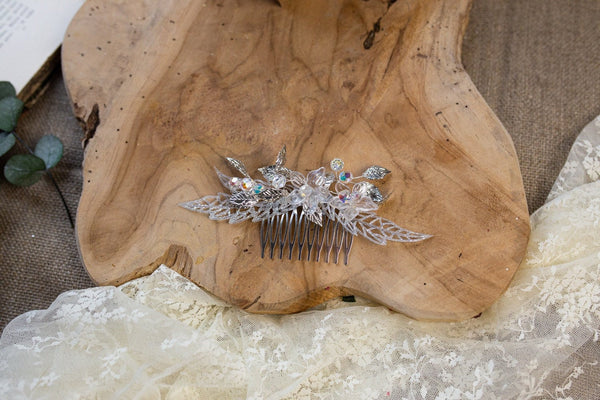 Wedding hair comb with Swarovski crystals Bridal hair comb Flower hair comb Wedding accessories Hair accessories Swarovski hair comb
