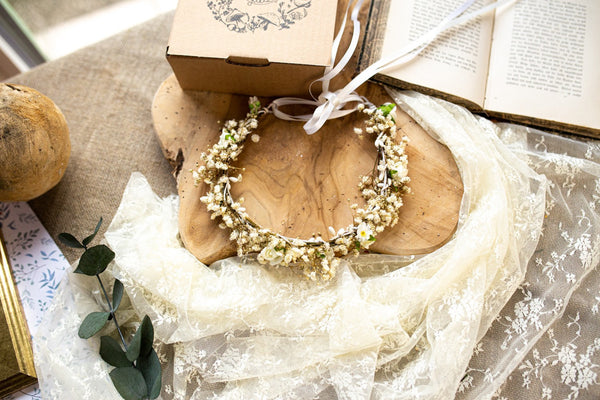 Baby's breath First Holy Communion head wreath