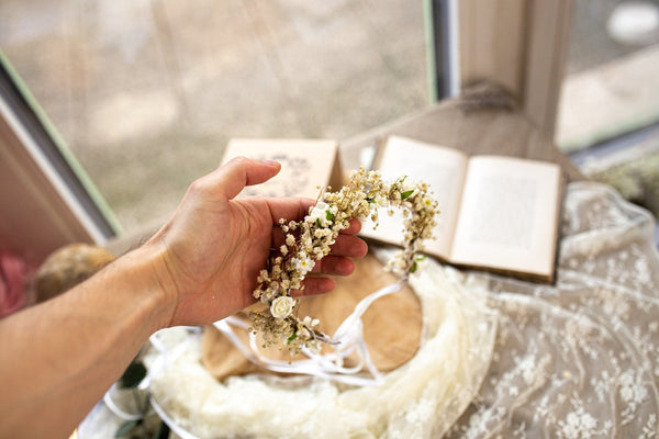 Baby's breath First Holy Communion head wreath