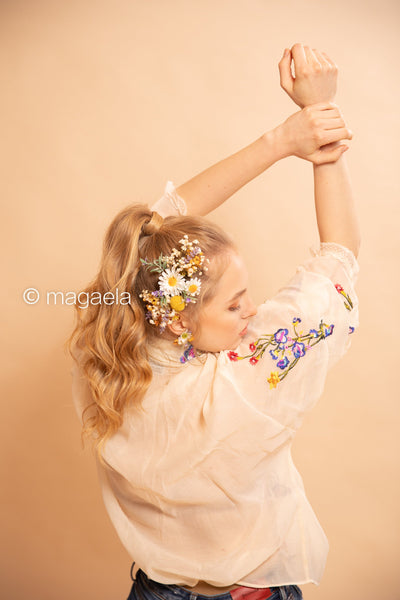 Meadow daisy wedding hair comb Bridal flower hair comb with daisies Hair accessories Wedding accessories Magaela Comb for Bride Spring wedding 2021