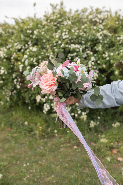 Blush and mint wedding bouquet Bridal bouquet Dusty pink bouquet Romantic Flower bouquet Pastel wedding bouquet Boho wedding Handmade