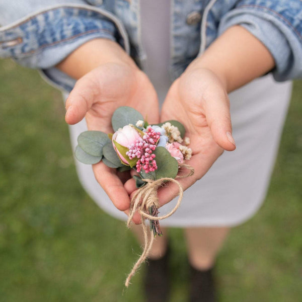 Pastel wedding flower boutonniere Blush pink boutonniere Blush Mint wedding Bridal accessories Wedding boutonniere Groom's accessories