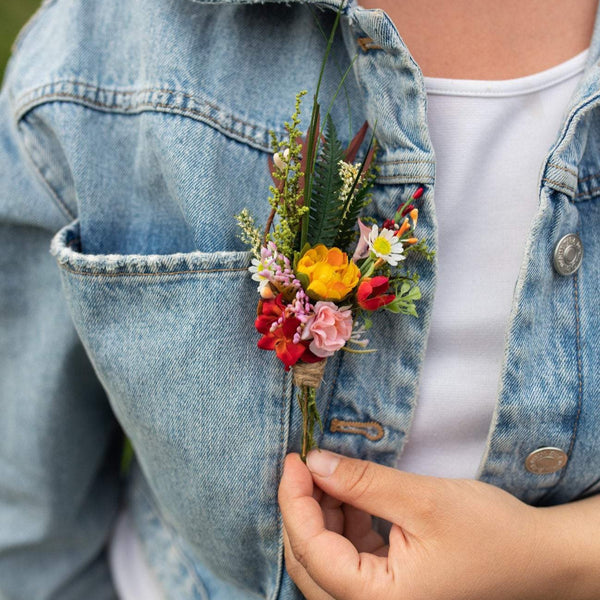 Summer groom's boutonniere Wedding buttonhole Flower boutonniere for groom Romantic wedding Summer wedding Magaela accessories Handmade