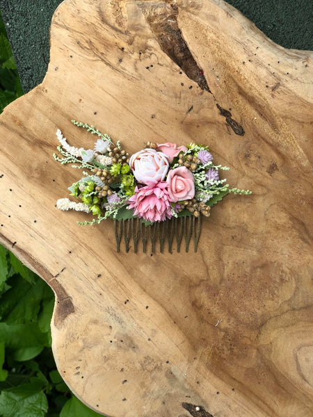 Pastel wedding hair comb Bridal flower comb Magaela accessories Romantic flower jewellery Peony romantic flower comb Wedding 2021